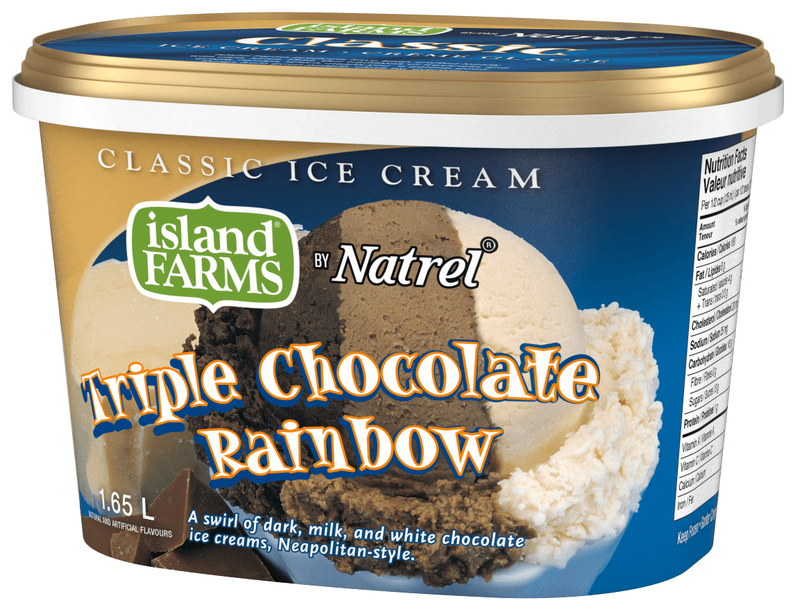 Classic Triple Chocolate Rainbow Ice Cream Island Farms