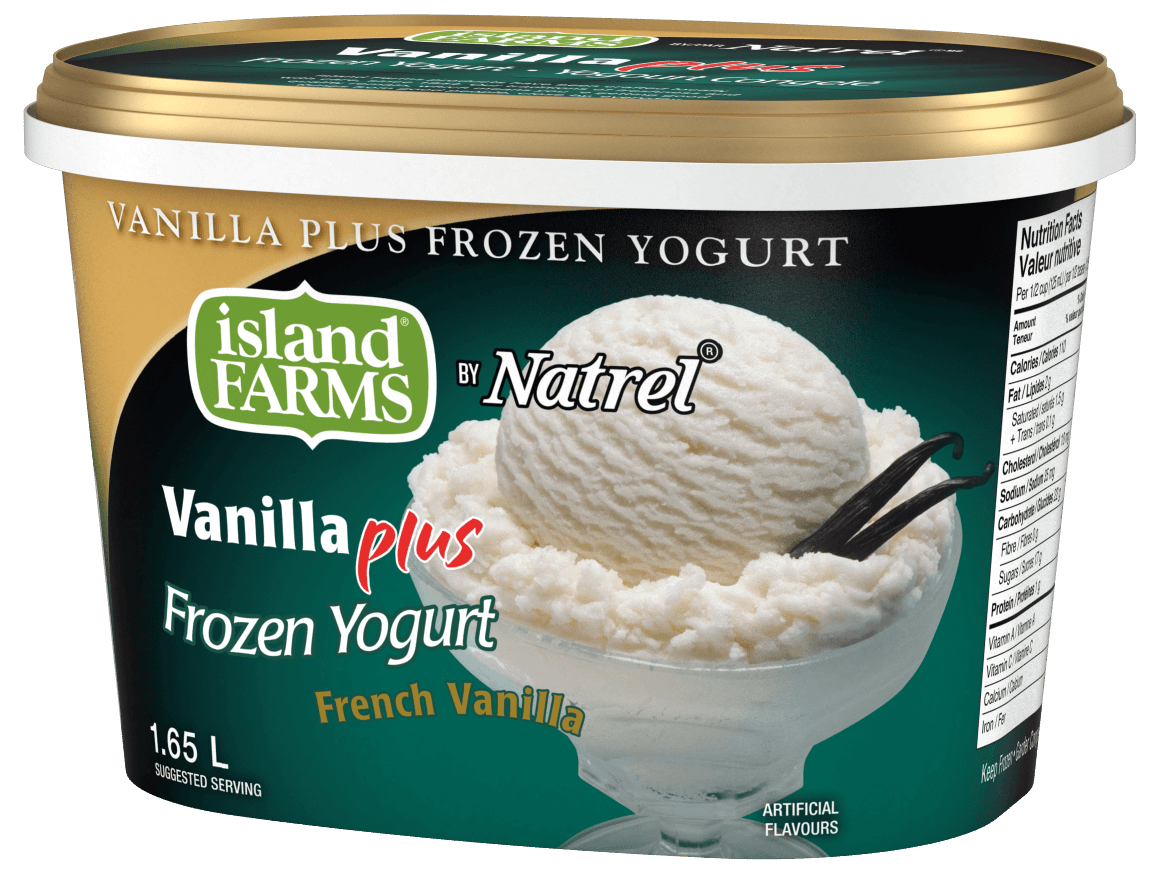 Vanilla Plus French Vanilla Frozen Yogurt Island Farms