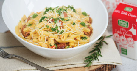 Creamy Tomato & Chorizo Penne | Island Farms