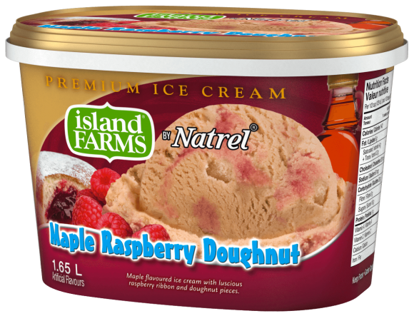 Island Farms Premium Maple Raspberry Doughnut Ice Cream