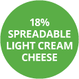 18% Spreadable Light Cream Cheese Product Badge
