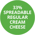 33% Spreadable Regular Cream Cheese Product Badge