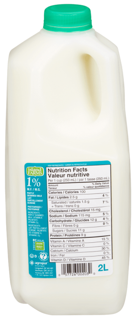 Island Farms 1% Partly Skimmed Milk Jug