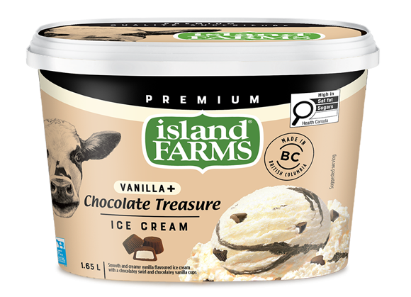 Island Farms Vanilla Plus Chocolate Treasure Ice Cream