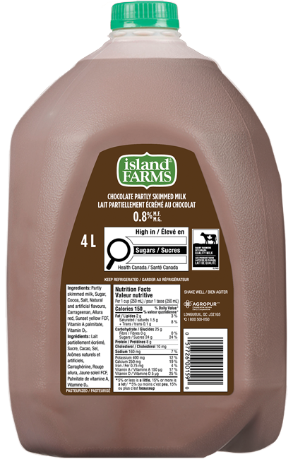Island Farms Chocolate Milk 0.8% 4L Jug
