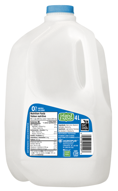 Island Farms 0% Skim Milk 4L Jug