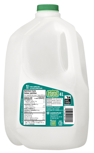Island Farms 1% Milk 4L Jug